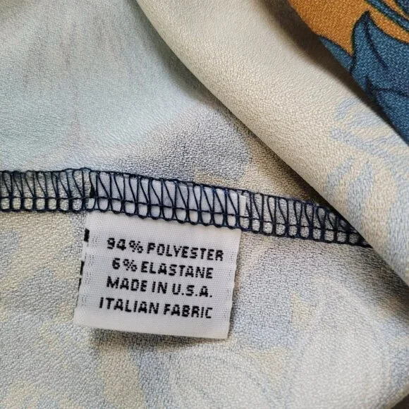 Bryn Walker Women Blouse Shirt Top Large Long Sleeve Button Floral Brown - Picture 8 of 9